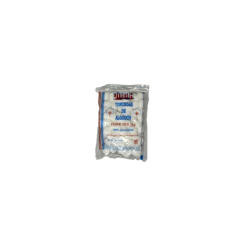 Algod?n Torundas 75g Dibar, Paquete con 2 Pz ? 100%