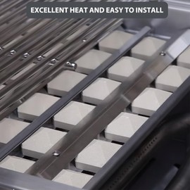 510-0005 Briquette Tray Replacement Parts for Alfresco Grill Parts AGBQ-30 AGBQ-30B AGBQ-42 AGBQ-42SZC Heat Trays AGBQ-30SZCD AGBQ-56 AGBQ-56BFG AGBQ-42C AGBQ-42SZ Ceramic Briquettes Assembly 1 Pack