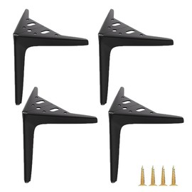 Metal Furniture Legs Modern Triangle Furniture Support Legs with Mounting Screws Sofa Replacement Legs Cabinet Dresser Chair Furniture Legs 4 Pieces (Black)