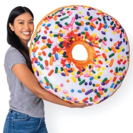 Much Comfort 31" 3D Sprinkle Donut Throw Pillow - Made with Super Soft & Ultra Premium Fab...