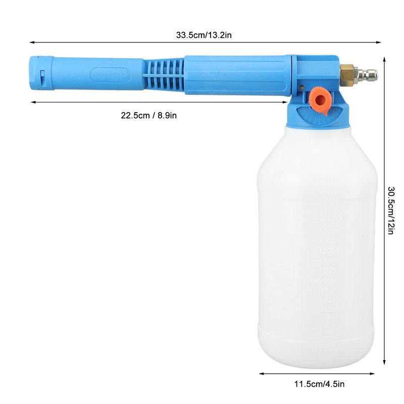 Handheld Pressure Foam Sprayer 1/4 Inch Quick Plug 2000ML Pressure