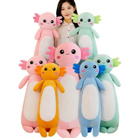Kekeso Long Axolotl Stuffed Animal Salamander Plush Pillow, Soft Axolotl Plush Toy for Boys Girls Gifts for Christmas (Blue, 65cm/25.59inch)