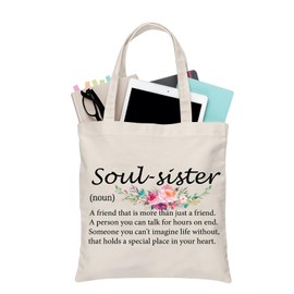 BDPWSS Sister Gifts From Sister Soul Sister Definition Tote Bag Best Sister Gift Soul Sister Best Friend BFF Gift for Women (Soul-sister noun TGCA)