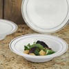 Kaya Elegant White & Silver Rim Disposable Plastic Soup Bowls