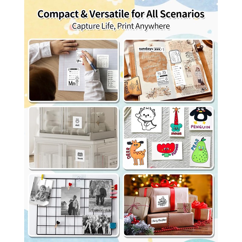 iDPRT Sticker Maker, Portable Thermal Printer with 1 Roll Sticker