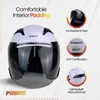PITMOTO Open-Face Motorcycle Helmet. DOT, Model PM-768-White-Large