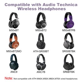 Puiixur Replacement ATH-M50xBT Audio Cable Compatible with Audio Technica ATH-M50xBT2, ATH-SR50BT, ATH-ANC9, ATH-ANC7B, ATH-SR5BTBK, for Sony WH-1000XM5, MDR-950BT, 3.5mm Aux Cord with 6.35mm Adapter
