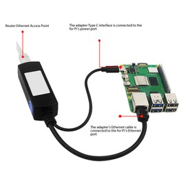 Gigabit PoE Splitter 5V 4A, PoE to USB C Adapter, IEEE 802.3af / at Compliant 10/100/1000Mbps, for Pi 5/5B