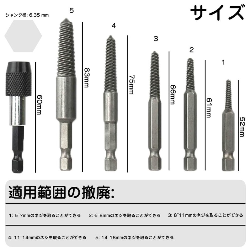 Screw Extractor, Hex Head Screw Extractor, Hex Handle with Post