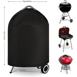 Grill Cover for Weber Barbecue with Handle, Kettle BBQ Cover for Weber 70 CM, Heavy Duty & Waterproof PU Covers for Touch Charcoal Grill, Original Kettle Grill
