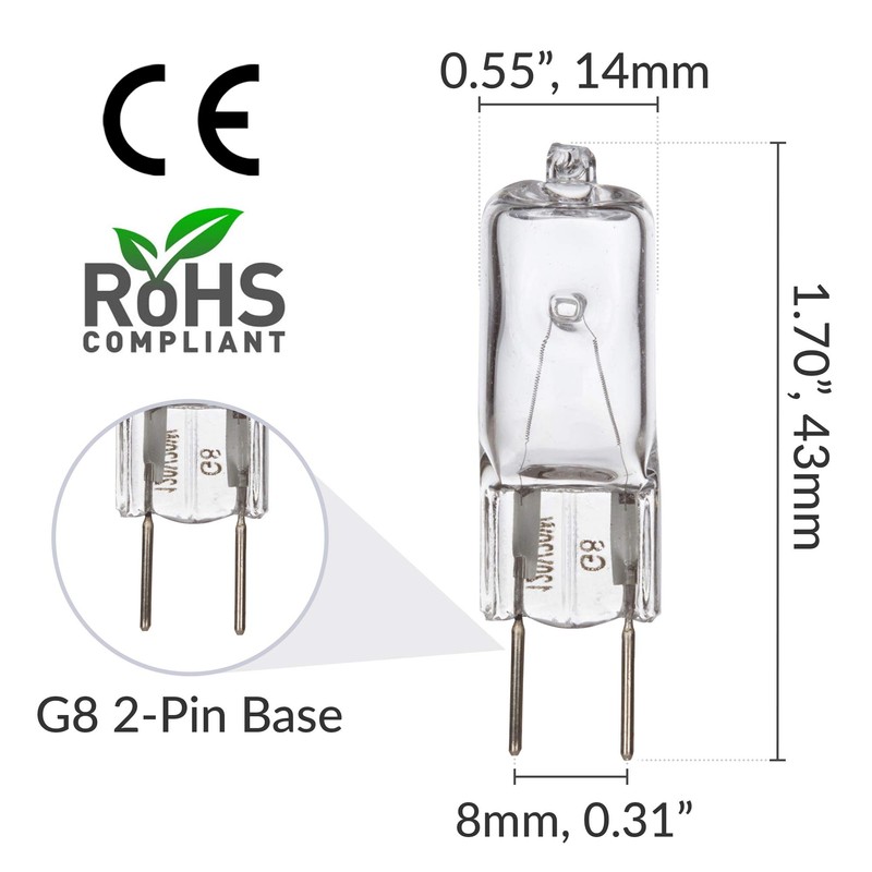 Simba Lighting Halogen Light Bulb G8 T4 35W JCD Bi-Pin
