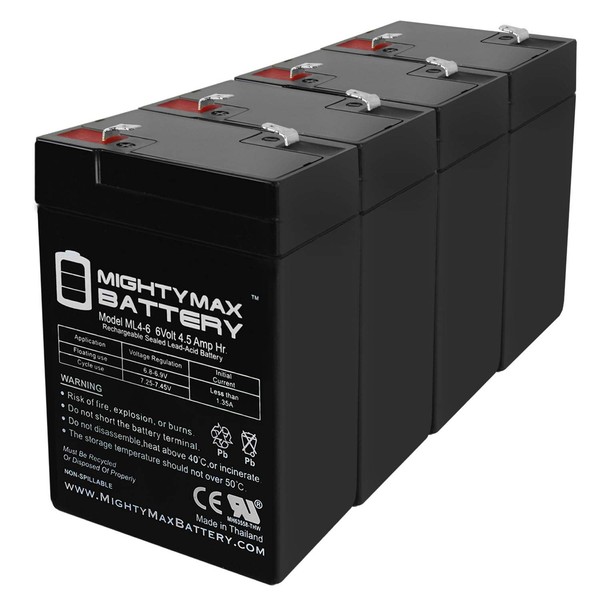 6V 4.5AH SLA Battery Replacement for Ritar RT645-4 Pack