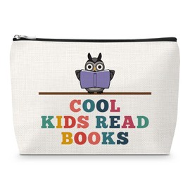 Reading Lover Gift for Women Makeup Bag Book Lover Gifts for Teens Bookish Gifts Bookworm Accessories Graduation Present for Daughter Teen Christmas Birthday Present from Friend BFF Mothers Day Gift