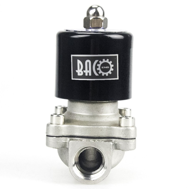 BACOENG 1/2" DC12V NPT Stainless Steel Normally Closed Electric Solenoid
