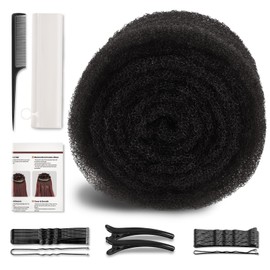 Hair Padding for Updos | Volumizing Hair Donut Bun Maker | Sponge Hair Filler Pads & Undetectable Updo Tool | Includes Bobby Pins, U Shape Hair Pin, Comb and Plastic Clips