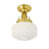 Bofea-Gold Semi Flush Mount Ceiling Light,Brass Vintage Flush Mounted Ceiling