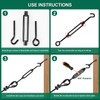 Premium Adjustable Black Turnbuckle Tensioner, 12PCS M6 Hook & Eye