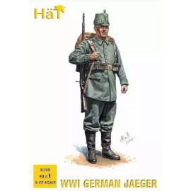 Hat #8199 WWI German Jaegers 48 Figures 1/72 scale Gray