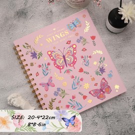 MGGAO Lined Spiral Journal Notebook, Hardcover Spiral Notebook for Women Girls, 7.7" x 8.6", 96 Sheets, 100GSM Thick Paper, College Ruled for Writing Work School