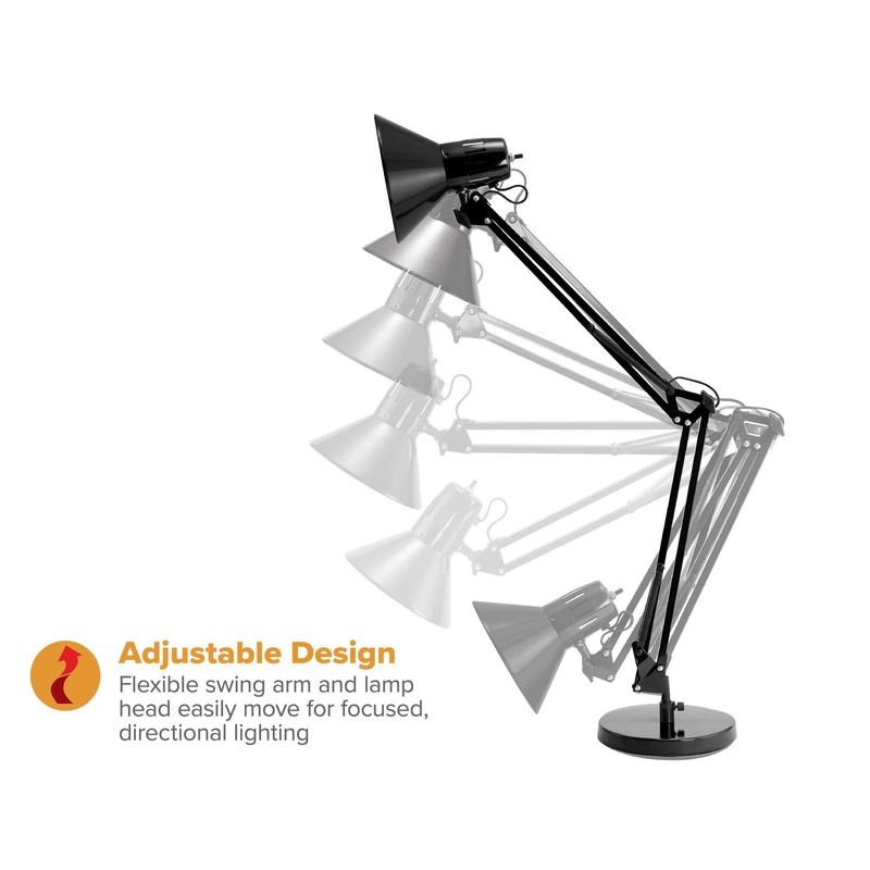 Bostitch Office VLF100D Swing Arm Desk Lamp, Metal, 36" Reach