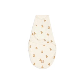 Jollein Baby Swaddle Wrapper 0-3 mesi – Orsetto – 100% cotone – 0,5 TOG – Sacco nanna estivo per neonati – Con chiusura in velcro e cerniera sul fondo – Fascia – Certificato OEKO-TEX