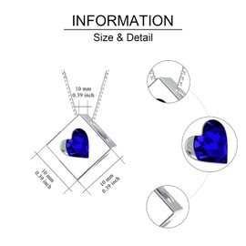 Seiyang Birthstone Necklace 925 Sterling Silver, Birthday Gifts for Girls Necklace, Anniversary Birthday Jewellery Gifts for Women, Teenage Girls, Mother's Day Gifts for Daughter, Sterling Silver,