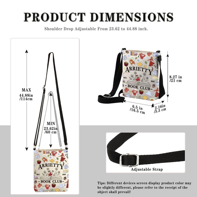 JTOUK Japanese Animation Movie Gift Book Lover Gift Arrietty Crossbody