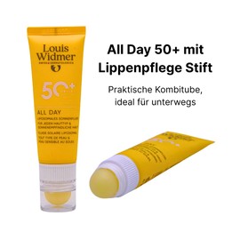 Louis Widmer All Day 50+ with Lip Care Pen 25 ml I Sun Protection for Sensitive Skin and Lips SPF 50 I Waterproof & Nourishing I Ideal for on the Go I Economy Set Plus Pharma Perle Giveaway (1x)