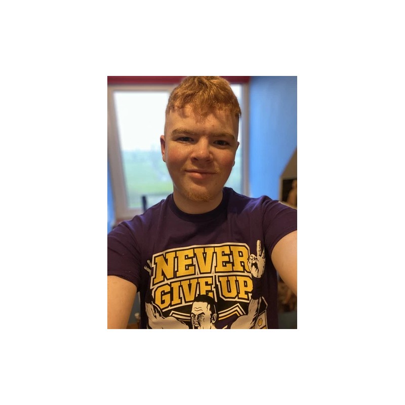 EWS John Cena Purple Never Give Up Mens Cotton T-shirt