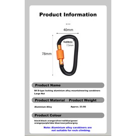 2PCS Black Aluminum Carabiner Clips with Screw Lock - Compact Travel & Camping Essentials for Keyring, Outdoor Adventures, and Women's Holiday Gear