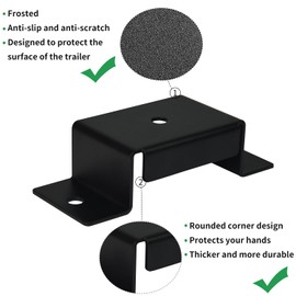 Yehchi 8 Pcs Utility Trailer Pocket for 2'' x 4'' Lumber, Ideal for Trucks and Flatbeds, Frosted Non-Slip Scratch Resistant Design, Includes Mounting Bolts and Nuts, Black
