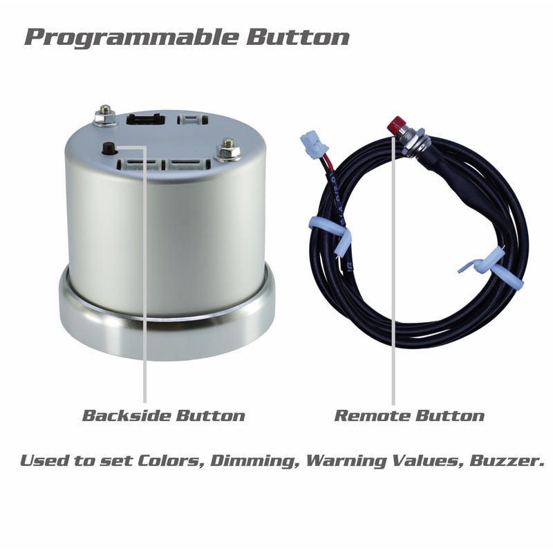 Bezel Boost Gauge Kit -30inHg~30Psi White Indash Brushless Series 2-1/16''