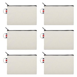 Aspire 6 Pack Canvas Bags, 6 x 4 Inch DIY Bags, Christmas Gift Bag, Black zip