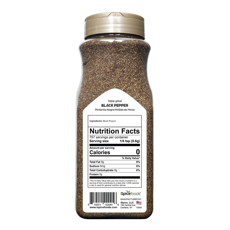 iSpice | Black Pepper Ground | 16 oz | Bulk