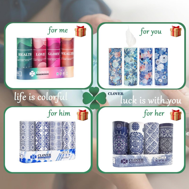 CLOVER Travel Tissues 3-Ply Facial Tissues & Car Tissues -