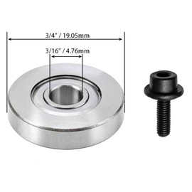 Gasea 5 Sets Replacement Top Mounted Ball Bearings Guide for Router Bit Repair Accessories Tool Kit | Inner Dia. 3/16" | Outer Dia. 3/4"