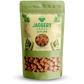 Danodia Foods Organic Brown Jaggery Cubes/Blocks 0.9 Pounds, Natural Sugarcane Sweetener, Ideal For Tea, Milk, Pudding, Etc (No Additives, No Anticaking Agent), 450Gram