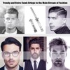 Foldable Pocket Comb, Stainless Steel Switchblade Comb Spring Jump Brush