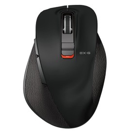 Elecom M-XGM15BBSBK Wireless Bluetooth Mouse, Extreme Grip, Quiet Design, 5 Buttons, Multi-Pairing, Medium, Black