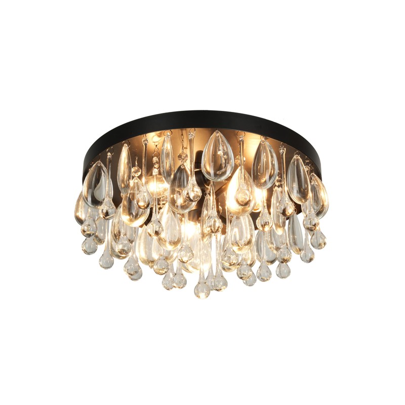 Kenroy Home Cascade 3-Light Flush Mount - Black
