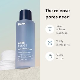 HERO COSMETICS Solución Exfoliante Para Puntos Negros Pore Release, Tónico Con 2% De Ácido Salicílico Con Aha Y Pha, 100 Ml