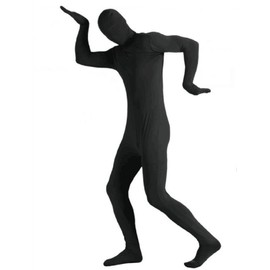 MATISSA Men's Women's Full Body Costume Unisex Spandex Bodysuit (Black, Large)