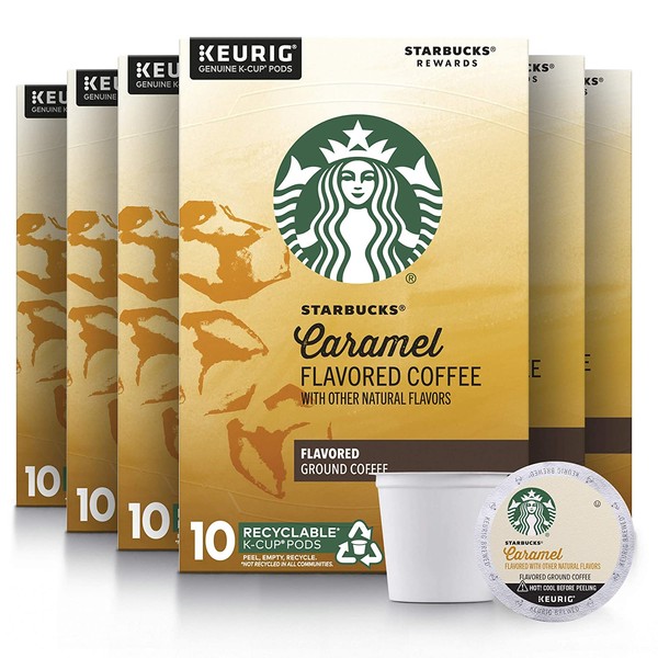 Starbucks Medium Roast K-Cup Coffee Pods — Caramel for Keurig