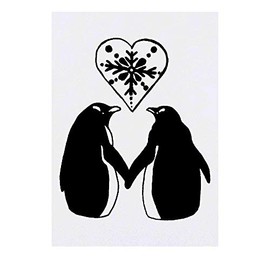 'Love Penguins' Temporary Tattoo - Water Resistant, Skin-Safe, Non-Toxic Transfer (TO00027644)