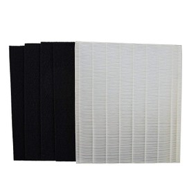LifeSupplyUSA HEPA and 4 Carbon Pre-Filters Replacement Set Compatible with Size 25 Winix P450 B451 Air Purifiers, Filter E, Part # 113250