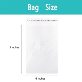Self Sealing Cellophane Bags 200Pcs-Self-Adhesive OPP Bags - Clear, Resealable Packaging for Versatile Use-Clothes,Toys，Products，Candy,Gift,Storage (6 x 9)