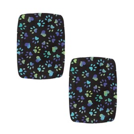 Tutolipy Gradient Color Paws Stretchy Stool Covers 2PCS, Soft Rectangle Bar Stool Covers Vanity Stool Cover, Washable Counter Stool Covers Saddle Seat Cover Slipcovers