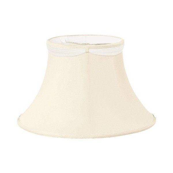 Royal Designs Draped Shallow Bell Designer Lamp Shade, Eggshell/Ivory, White,