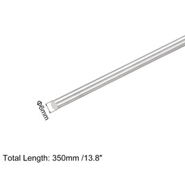 sourcing map 304 Stainless Steel Round Rods, 6 mm x 350 mm Full Shaft Rods for DIY Craft Model Car Helicopter Airplane, Pack of 5