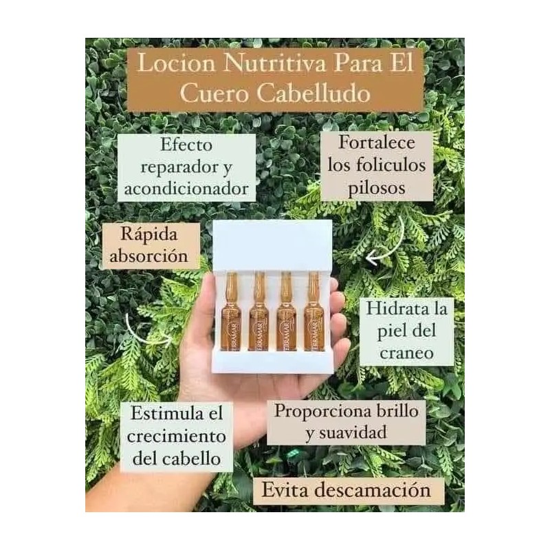 Loción Nutritiva Para Cuero Cabelludo Terramar, 4 Ampolletas